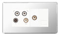 BG FPC69 Flatplate Screwless Quadplex TV FM SAT (x2) - Polished Chrome - westbasedirect.com