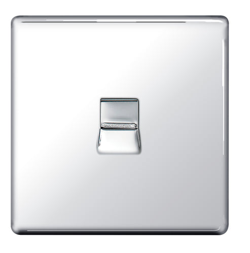 FPCBTM1 Flatplate Screwless Master Telephone Socket Polished Chrome