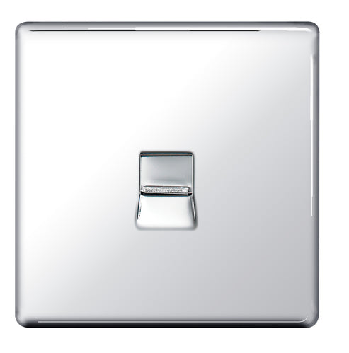 FPCBTS1 Flatplate Screwless Slave Telephone Socket Polished Chrome