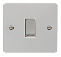 Click Define FPCH411WH Flat Plate 10AX Ingot 1-Gang 2-Way Plate Switch - Polished Chrome (White)
