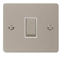 Click Define FPPN425WH Flat Plate 10AX Ingot 1-Gang Intermediate Plate Switch - Pearl Nickel (White)