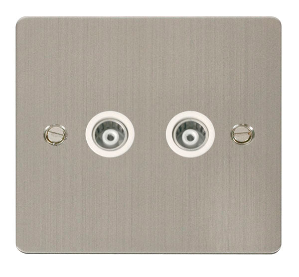 Click Define FPSS159WH Flat Plate Twin Co-Axial Outlet (Isolated) - St ...