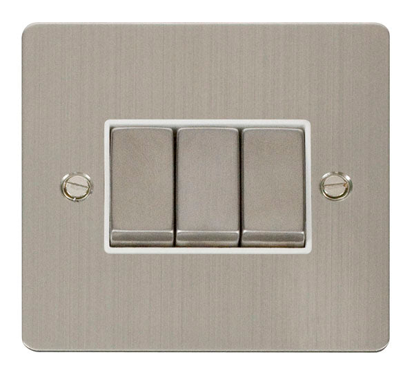 Click Define FPSS413WH Flat Plate 10AX Ingot 3-Gang 2-Way Plate Switch ...