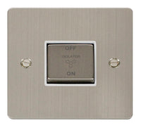 Click Define FPSS520WH Flat Plate 10A Ingot 3 Pole Fan Isolation Plate Switch - Stainless Steel (White)