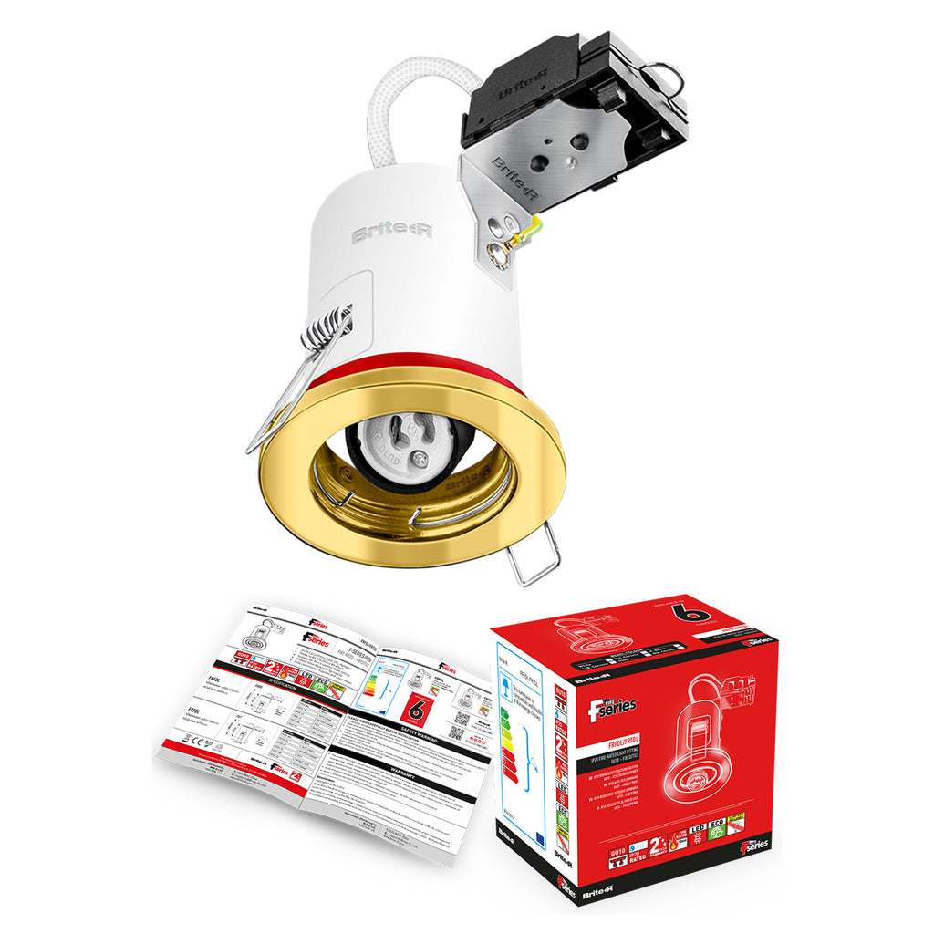 Brite-R Fire Rated Fixed Downlight - Gold Finish