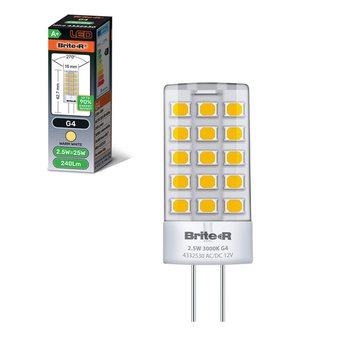 Brite-R 2.5W G4 LED Bulb Warm White 3000K - westbasedirect.com