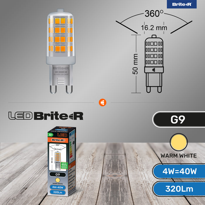 Brite-R 4W G9 LED Bulb Warm White 3000K - westbasedirect.com