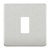 Knightsbridge GDSF001BC Screwless 1G Grid Faceplate - Brushed Chrome - westbasedirect.com