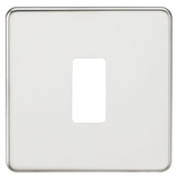 Knightsbridge GDSF001PC Screwless 1G Grid Faceplate - Polished Chrome - westbasedirect.com