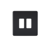 Knightsbridge GDSF002MB Screwless 2G Grid Faceplate - Matt Black - westbasedirect.com
