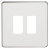 Knightsbridge GDSF002PC Screwless 2G Grid Faceplate - Polished Chrome - westbasedirect.com