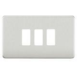 Knightsbridge GDSF003BC Screwless 3G Grid Faceplate - Brushed Chrome - westbasedirect.com
