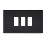 Knightsbridge GDSF003MB Screwless 3G Grid Faceplate - Matt Black - westbasedirect.com