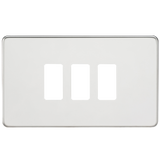 Knightsbridge GDSF003PC Screwless 3G Grid Faceplate - Polished Chrome - westbasedirect.com