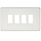 Knightsbridge GDSF004PC Screwless 4G Grid Faceplate - Polished Chrome - westbasedirect.com