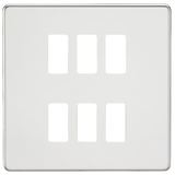 Knightsbridge GDSF006PC Screwless 6G Grid Faceplate - Polished Chrome - westbasedirect.com