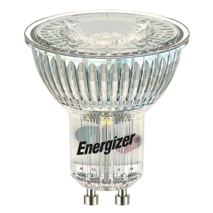 Energizer 5.5W 375lm GU10 Spotlight LED Bulb Full Glass Warm White 3000K Dimmable - westbasedirect.com