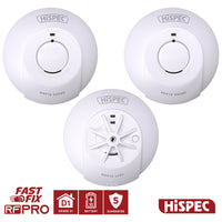 HiSPEC MAINS Power RADIO FREQUENCY 2x Smoke & 1x Heat Detector RF10-PRO with 10Yr Rechargeable Lithium Battery Backup