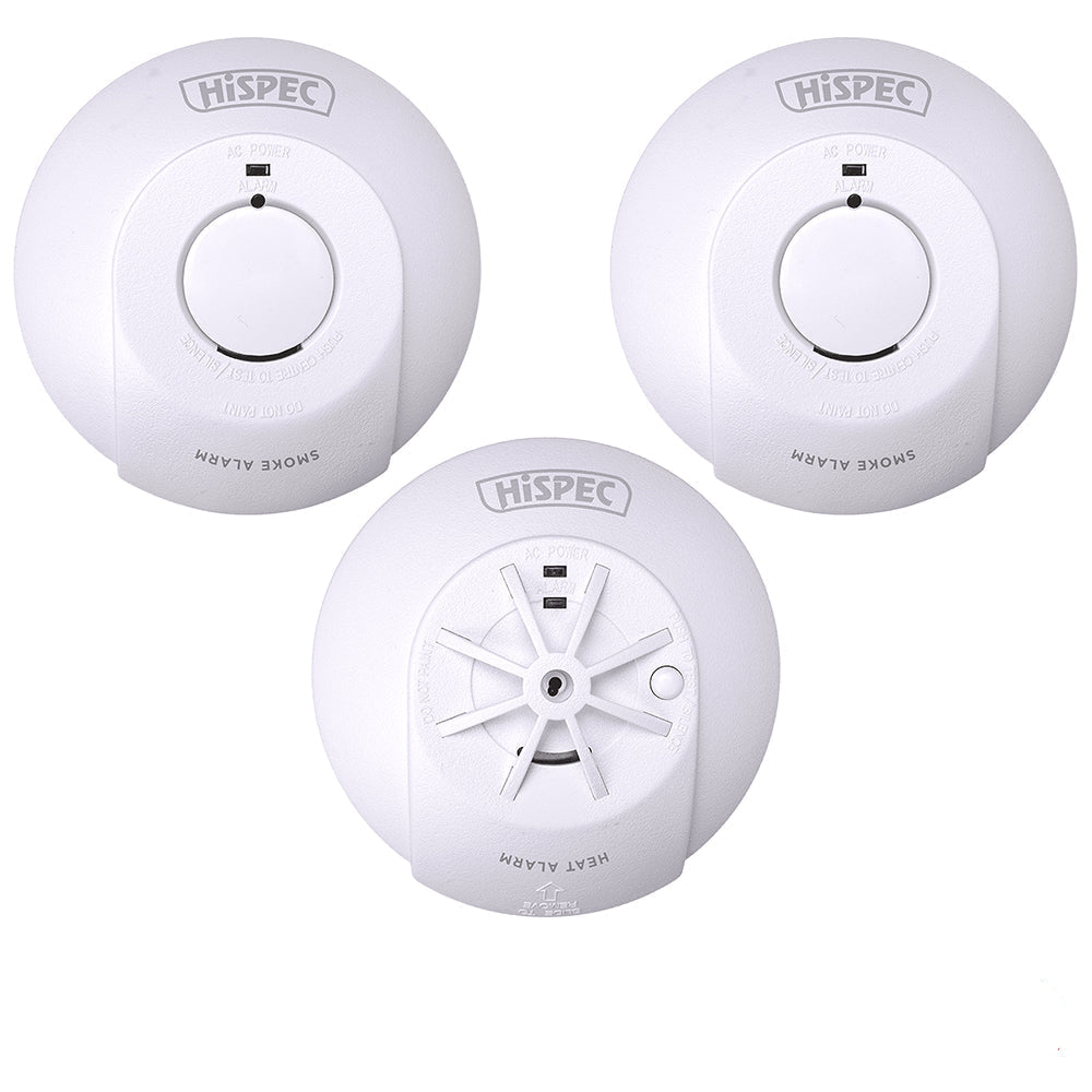 HiSPEC FF Mains Smoke & Heat Detector Kits