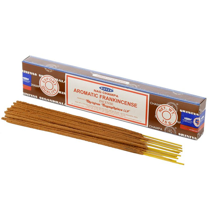 Satya Aromatic Frankincense 15g | 1 Pack (12 Sticks) - westbasedirect.com