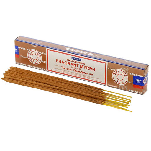 Satya Fragrant Myrrh 15g | 1 Pack (12 Sticks) - westbasedirect.com