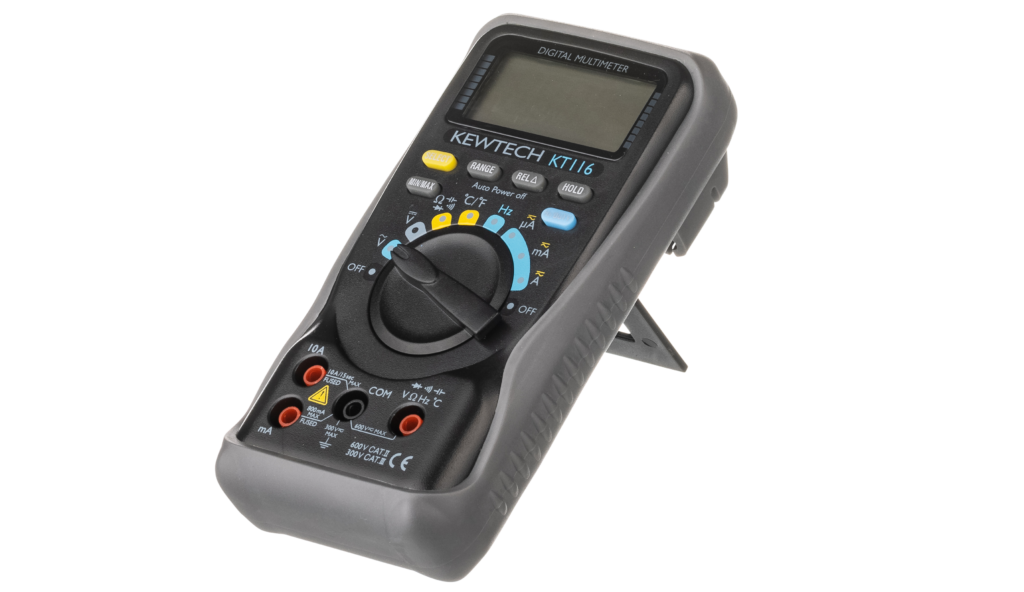 Kewtech KT116 Digital Multimeter AC/DC 600V, 10A, with temp. inc thermocouple - westbasedirect.com