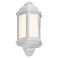 Knightsbridge LANT4W 230V IP54 8W LED Half Wall Lantern with PIR - White