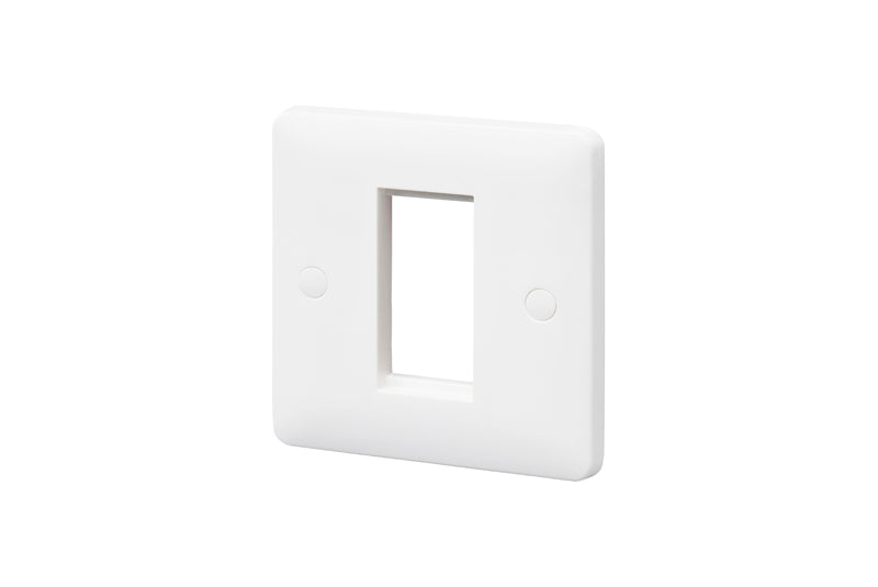 MK Base MB181WHI White Moulded 1G Euro Modular Front Plate - westbasedirect.com