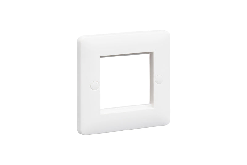 MK Base MB182WHI White Moulded 2G Euro Modular Front Plate - westbasedirect.com