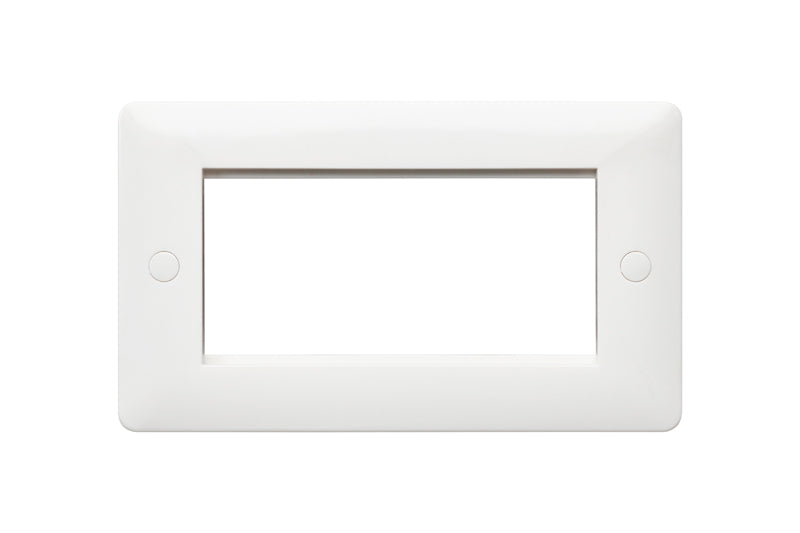 MK Base MB184WHI White Moulded 4G Euro Modular Front Plate - westbasedirect.com