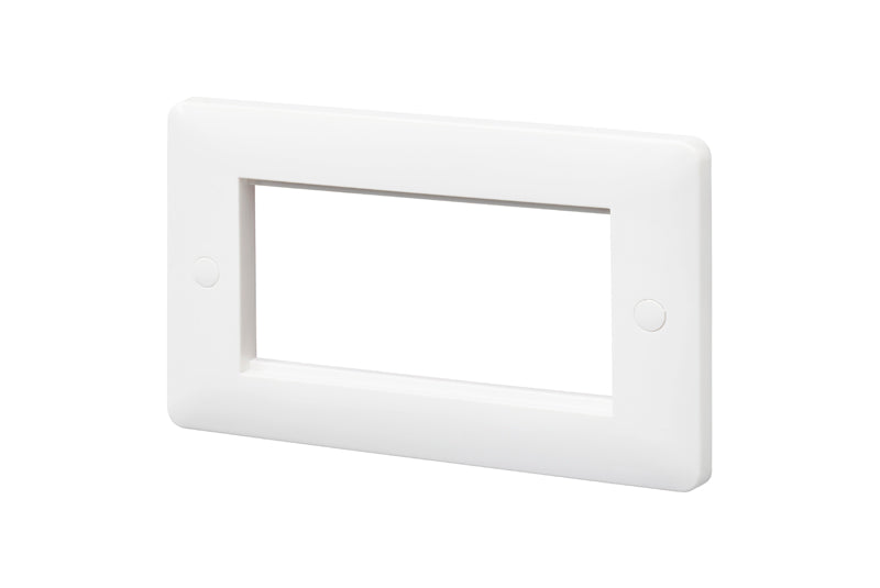 MK Base MB184WHI White Moulded 4G Euro Modular Front Plate - westbasedirect.com