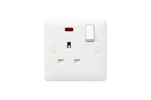 MK Base MB2657WHI White Moulded 13A 1G SP Switched Socket + Neon - westbasedirect.com