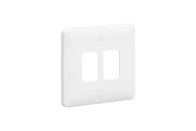 MK Base MB3632WHI White Moulded 2G Grid Front Plate - westbasedirect.com