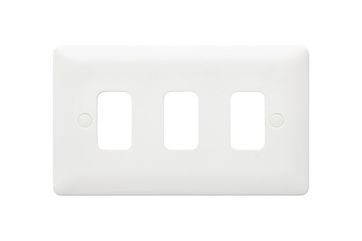 MK Base MB3633WHI White Moulded 3G Grid Front Plate - westbasedirect.com