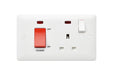 MK Base MB5061WHI White Moulded 45A DP Cooker Switch +13A DP Switched Socket + Neon - westbasedirect.com