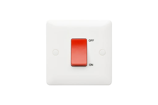 MK Base MB5205WHI White Moulded 45A 1G DP Switch (Small) - westbasedirect.com