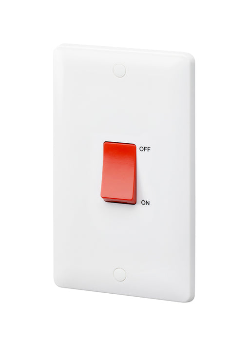 MK Base MB5215WHI White Moulded 45A 2G DP Switch (Large) - westbasedirect.com