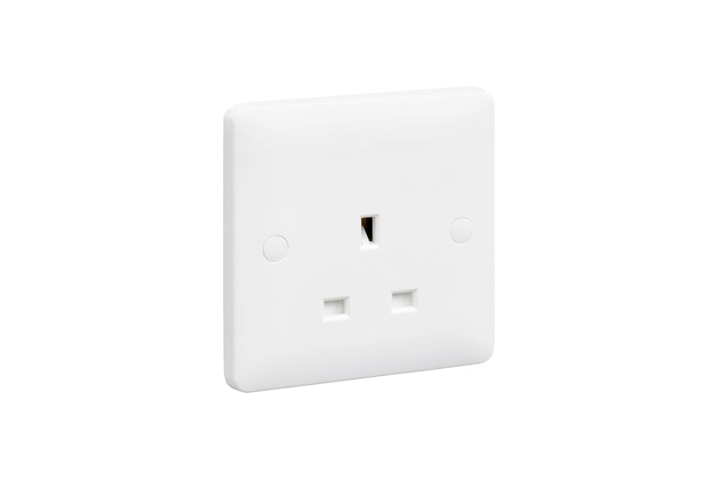 MK Base MB780WHI White Moulded 13A 1G Unswitched Socket - westbasedirect.com