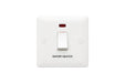 MK Base MB8423WHWHI White Moulded 20AX 1G DP Switch + Neon marked Water Heater - westbasedirect.com