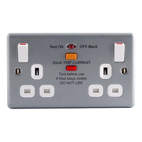 BG MC522RCD Metal Clad 13A 2G SP RCD Protection Switched Socket