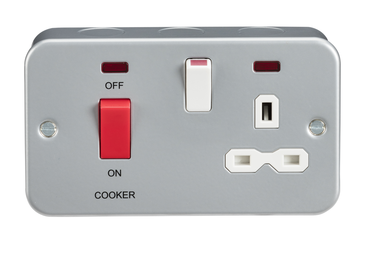 Knightsbridge MR8333N Metal Clad 2G 45A DP Cooker Switch + 13A Socket ...