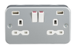 Knightsbridge MR9224 Metal Clad 13A 2G Switched Socket + 2x USB(2.4A) - westbasedirect.com