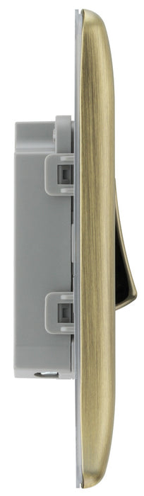 BG NAB12 Nexus Metal Single Light Switch 10A - Antique Brass - westbasedirect.com
