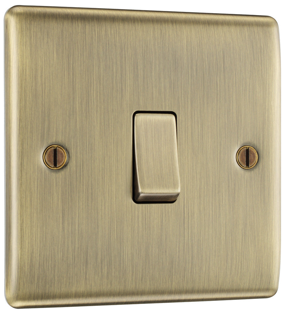 NAB13 Nexus Metal 16AX Intermediate Light Switch Antique Brass