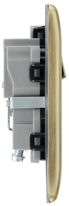 BG NAB21B Nexus Metal Single Socket 13A /Black Insert - Antique Brass - westbasedirect.com