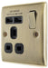 BG NAB21U2B Nexus Metal Single Socket + 2x USB /Black Insert - Antique Brass - westbasedirect.com