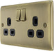 BG NAB22B Nexus Metal Double Socket 13A - Black Insert - Antique Brass (5 Pack) - westbasedirect.com