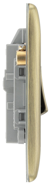 BG NAB31 Nexus Metal 20A DP Switch + Neon - Antique Brass - westbasedirect.com