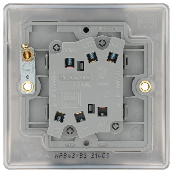 BG NAB42 Nexus Metal Double Light Switch 10A - Antique Brass (5 Pack) - westbasedirect.com