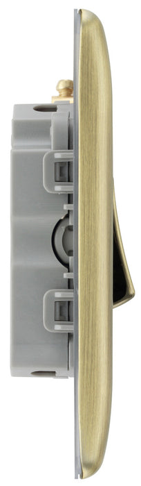 BG NAB43 Nexus Metal Triple Light Switch 10A - Antique Brass - westbasedirect.com